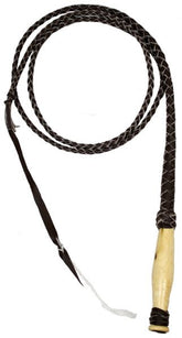 Leather Braided Bull Whip - 6'
